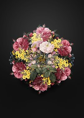 Damask Rose Flower Wreath