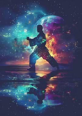 Karate Galaxy Silhouette