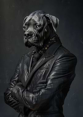 Rottweiler in Leather Suit