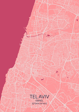 Tel Aviv Pink Map