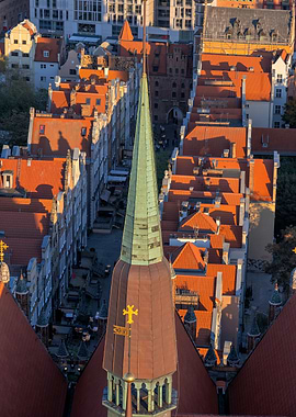 Gdansk Rooftops At Sunset