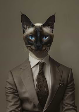 Suited Siamese Cat