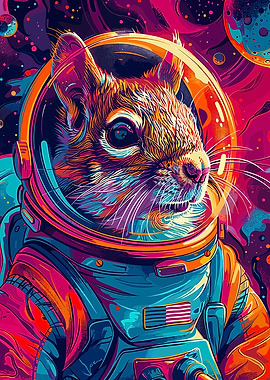Squirrel Astronaut Space