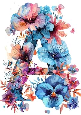 Flower Alphabet Letter A