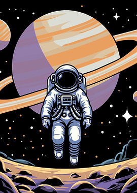 Astronaut in Saturn
