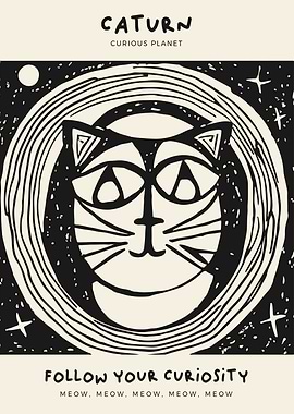 Caturn Funny Space Cat