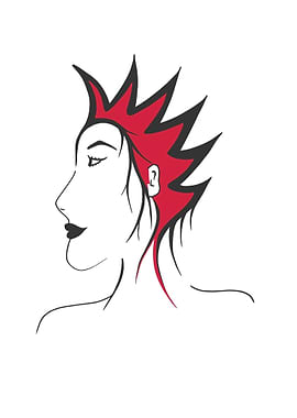 Woman with punk hairstyle