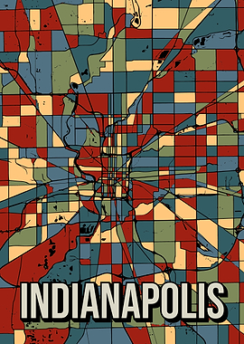 Indianapolis Retro Map