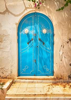 Blue door in Tunisia