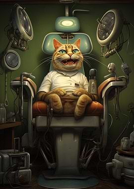 cat at the dentist