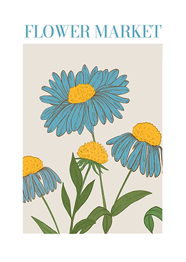 Flower Market Floral Blue