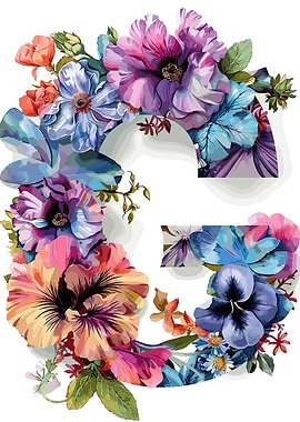 Flower Alphabet Letter G