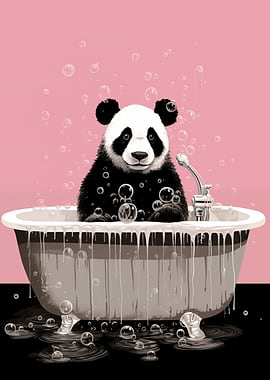 Panda in the bath Animal