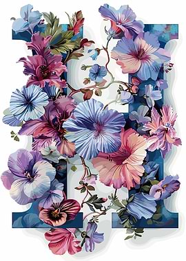 Flower Alphabet Letter H