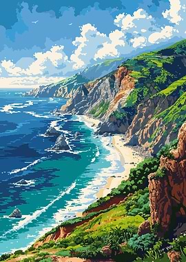 California Pixel Art