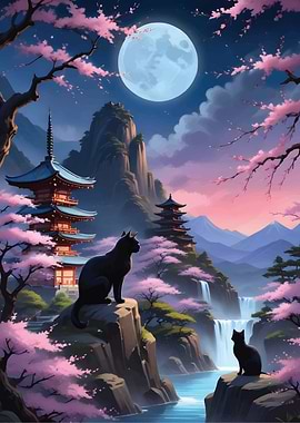 Cat serenity Scenery japan