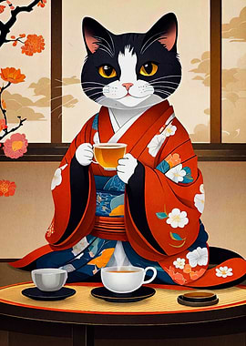 japanese cat kimono