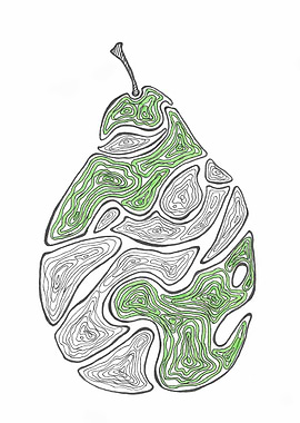 Green abstract pear