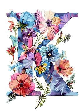 Flower Alphabet Letter K