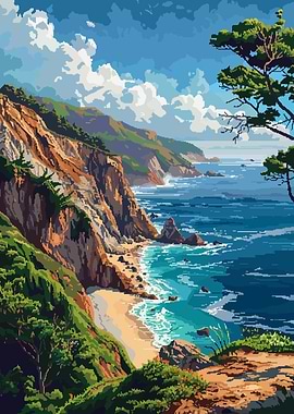 California Coast Pixel Art