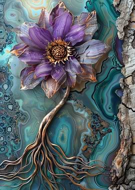 Agate Metallic Flower