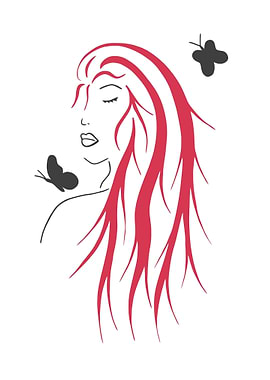 Woman with butterflies