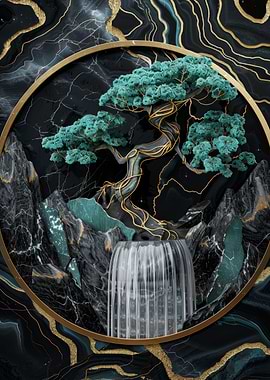 Marbled Golden Bonsai Tree