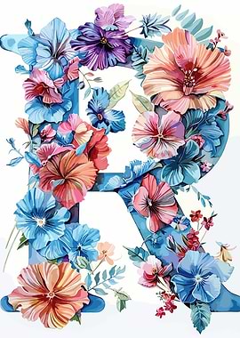 Flower Alphabet Letter R