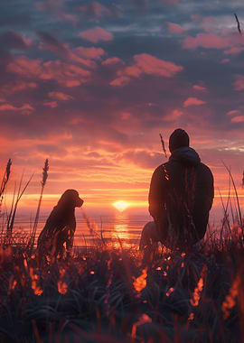 A Man Thinking His Dog