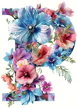 Flower Alphabet Letter P