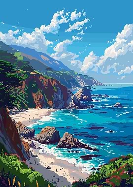 California Coast Pixel Art