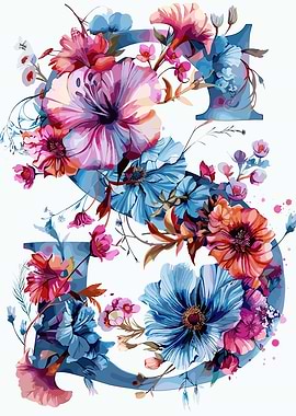 Flower Alphabet Letter S