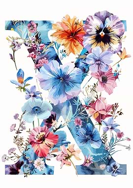 Flower Alphabet Letter X