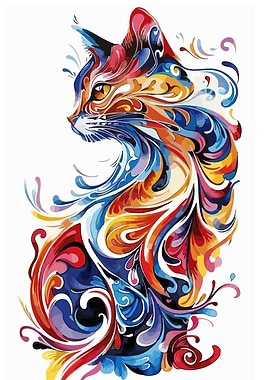 cat pop art colorful