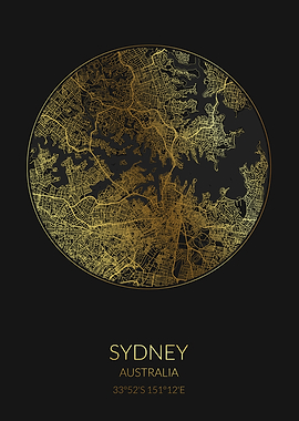 Sydney Black Gold Map