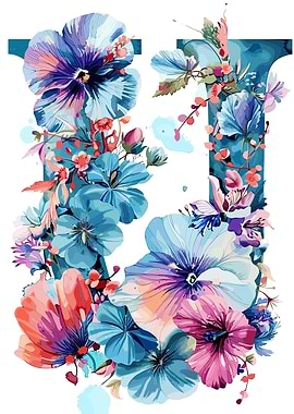 Flower Alphabet Letter U