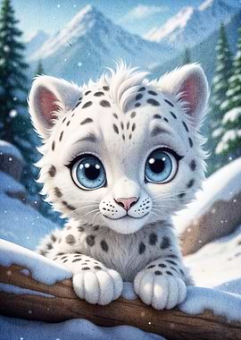 cute white leopard animal