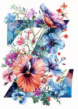Flower Alphabet Letter Z