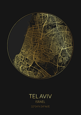 Tel Aviv Black Gold Map