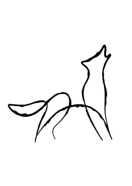 Wolf Animal Line Art