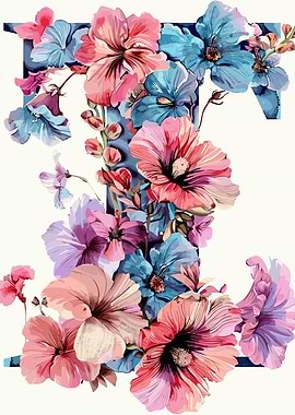 Flower Alphabet Letter T