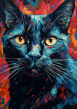 Black Colorful Cat