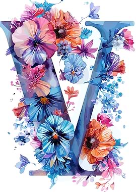 Flower Alphabet Letter V