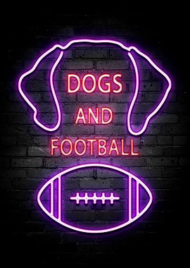 Dogs and football neon