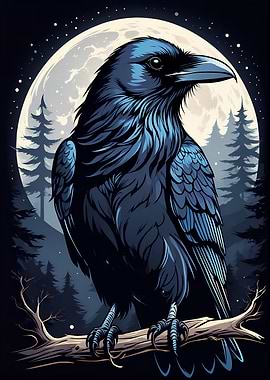 Moonlit Raven