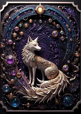 Steampunk White Fox Art