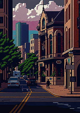 Fort Worth City Pixel Art