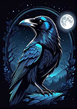Moonlit Raven