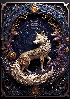 Golden White Fox Steampunk