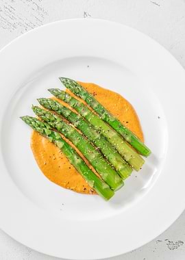 Asparagus with romesco